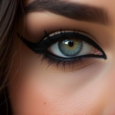 Dramatic and precise Arabic eyeliner makeup