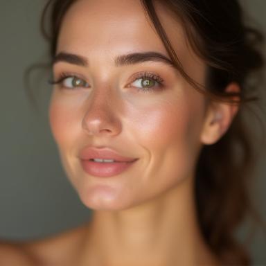 Fresh and natural daytime makeup look with soft focus